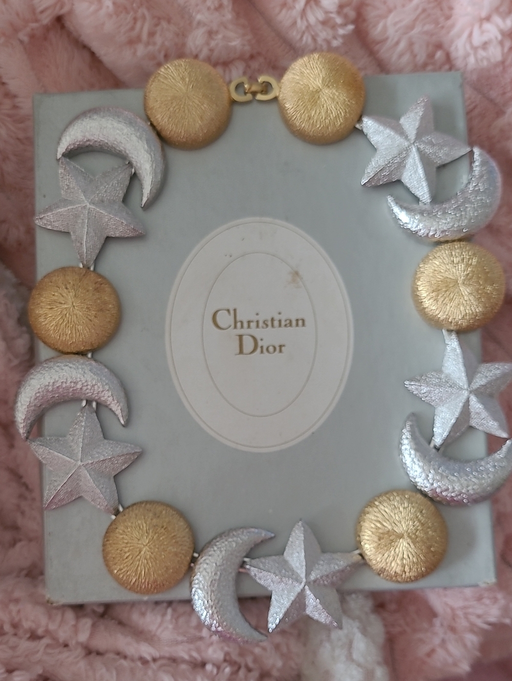 Dior Gold and Silver Celestial Star & Moon Necklace